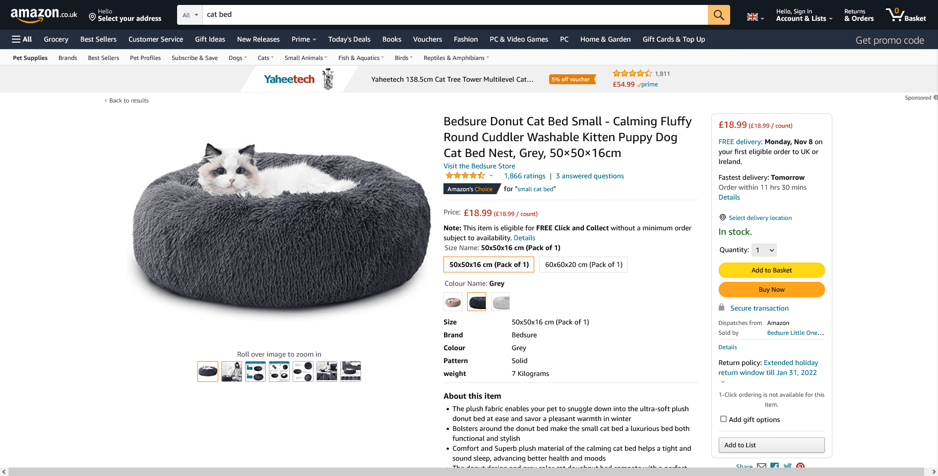 Screenshot of an Amazon Product Detail Page and the Buy Box